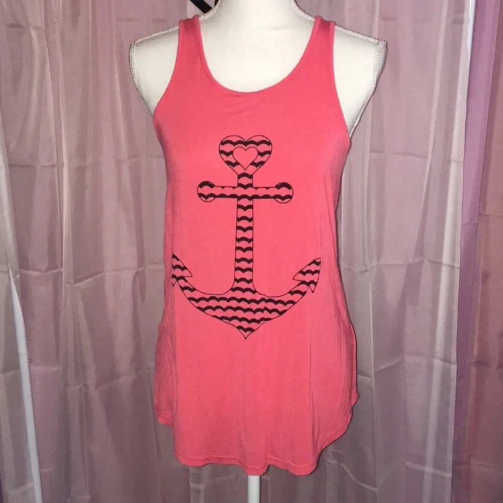 Coral Nautical Anchor Tank Top | M | NWOT - Picture 2 of 5